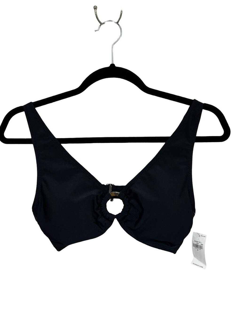 NEW Old Navy O-Ring Triangle Bikini Top in Black - Size S
